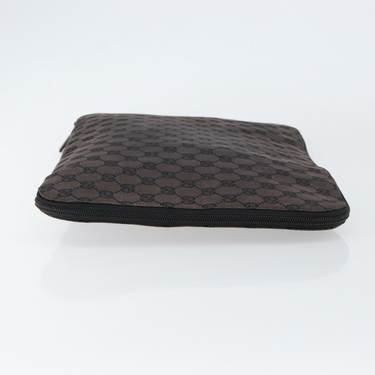 GUCCI GG Canvas Clutch Bag Black Silver 017 1502 Auth gh1125