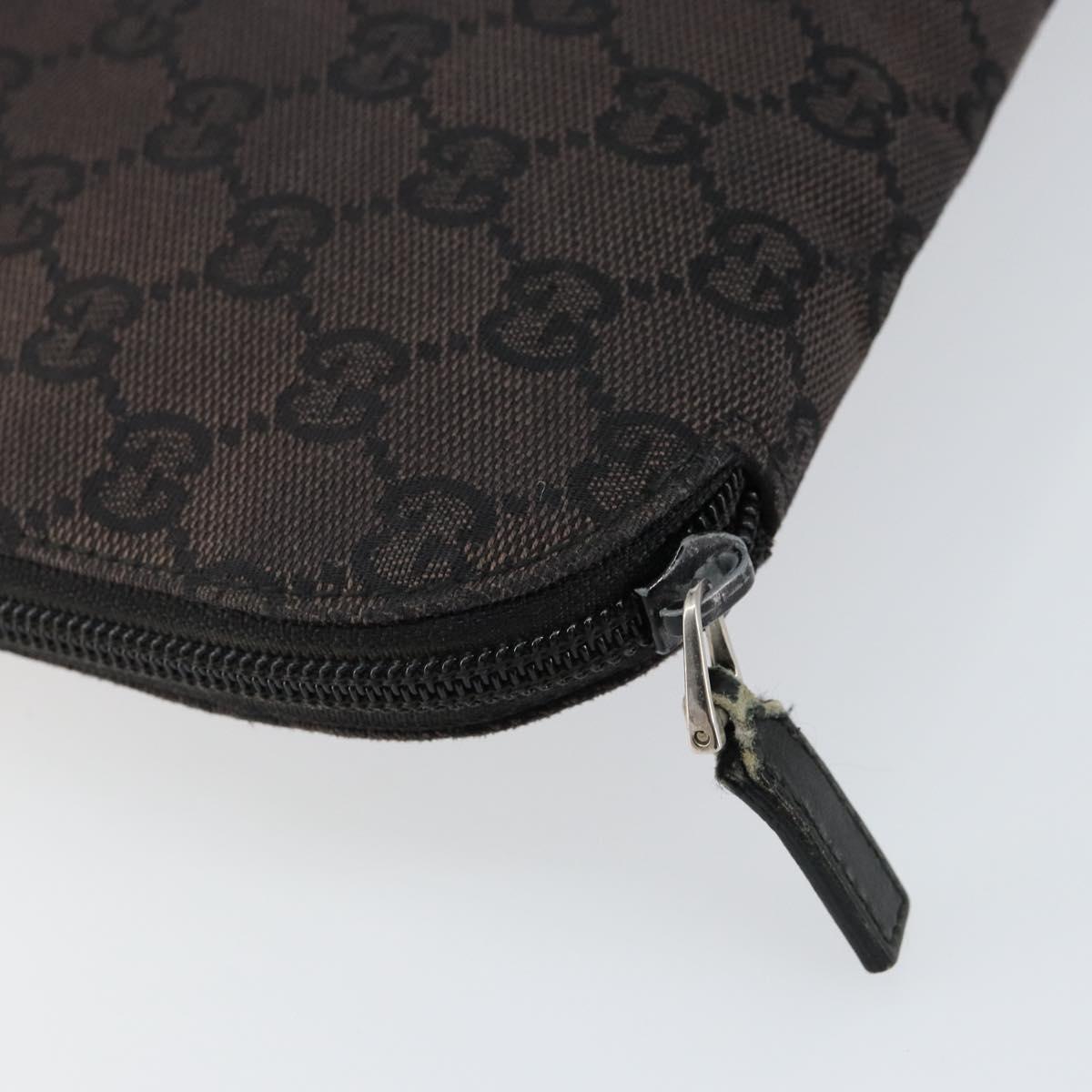 GUCCI GG Canvas Clutch Bag Black Silver 017 1502 Auth gh1125