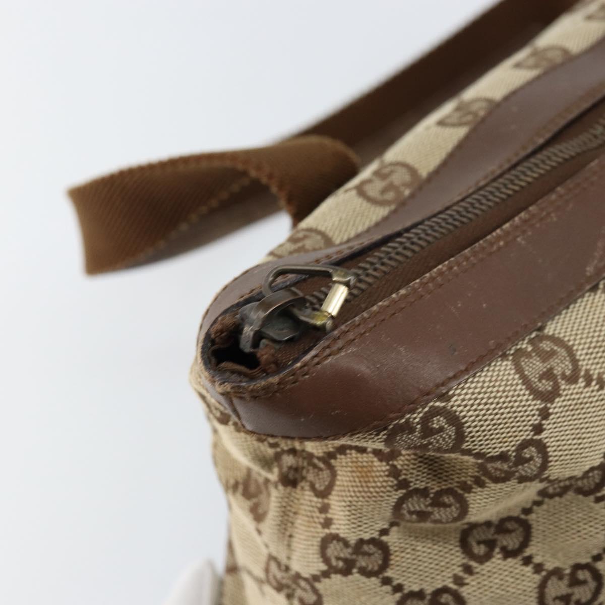 GUCCI GG Canvas Hand Bag Beige Gold 92734 Auth gh1128