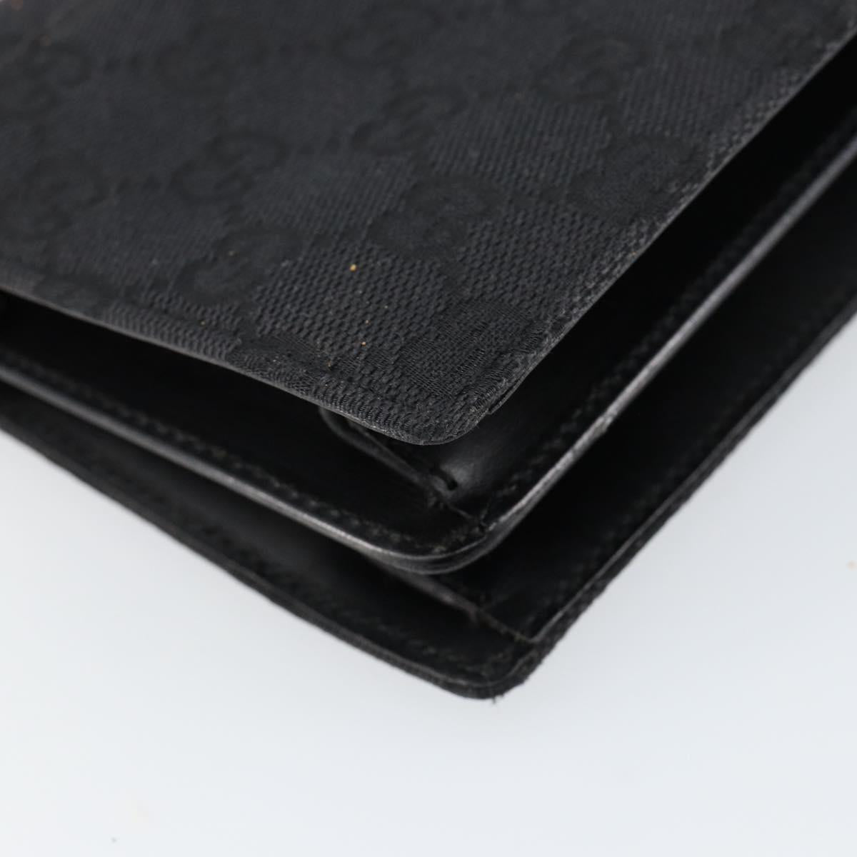 GUCCI GG Canvas Shoulder Bag Black Silver 001 3815 Auth gh1129