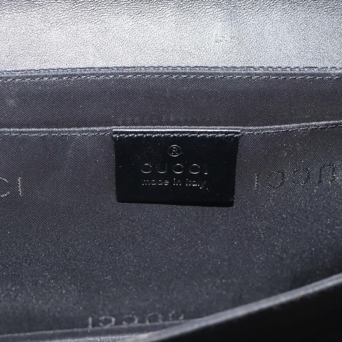 GUCCI GG Canvas Shoulder Bag Black Silver 001 3815 Auth gh1129