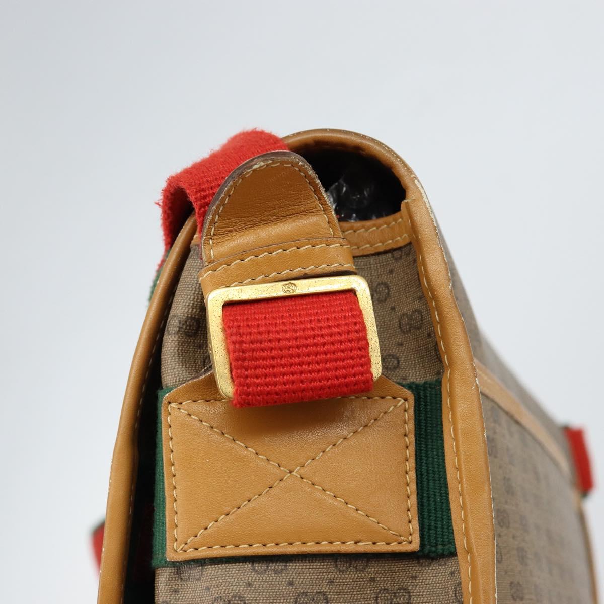 GUCCI Micro GG Supreme Web Sherry Line Bag PVC Beige 019 39 0151 Auth gh1131