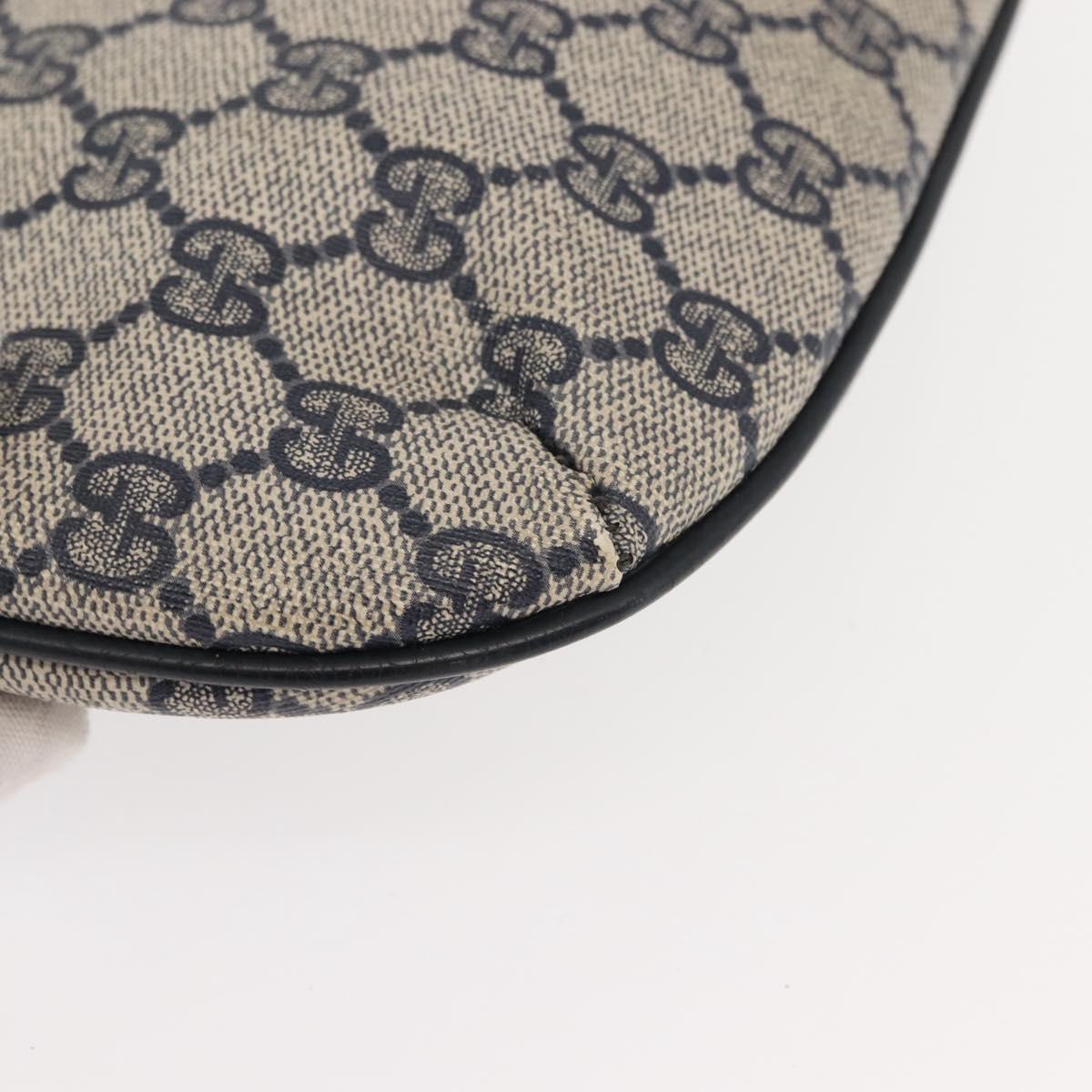 GUCCI GG Supreme Shoulder Bag PVC Leather Navy Gold 904 02 020 Auth gh1135