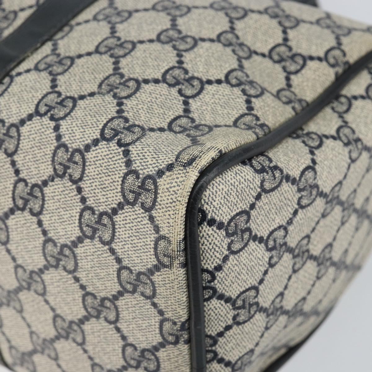 GUCCI GG Supreme Sherry Line Hand Bag PVC Navy Gold 012 3842 58 Auth gh1137