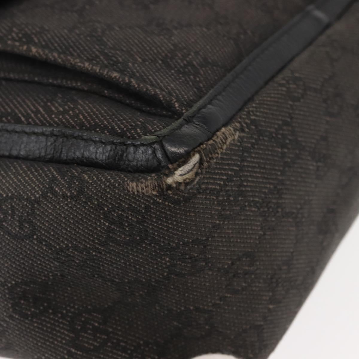 GUCCI GG Canvas Abbey Tote Bag Outlet Black Silver 268639 Auth gh1141