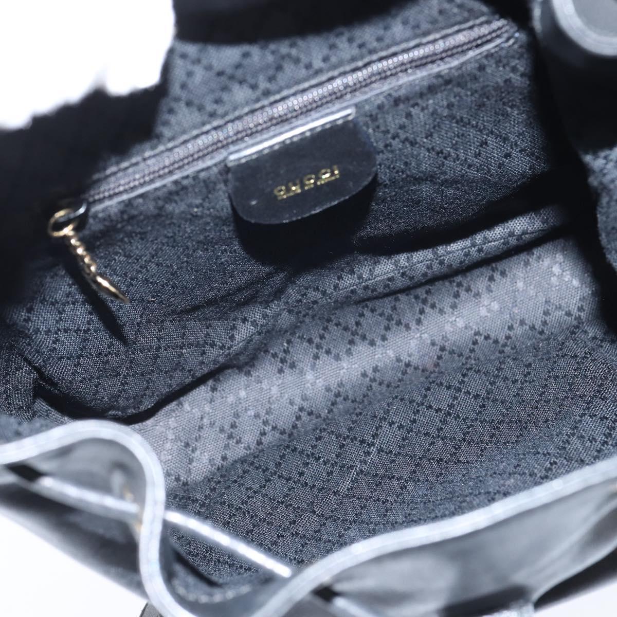 GUCCI Bamboo Backpack Leather Black Gold 003 2034 0030 Auth gh1146