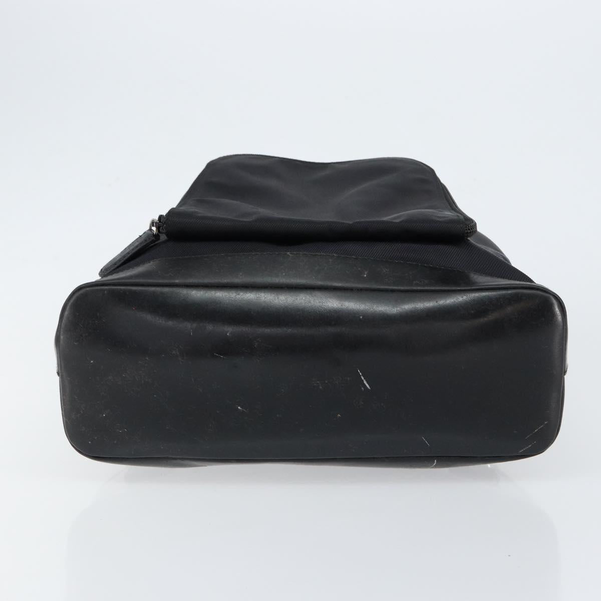 GUCCI Bamboo Bag Nylon Enamel 2way Black Silver 003 2058 0059 5 Auth gh1147