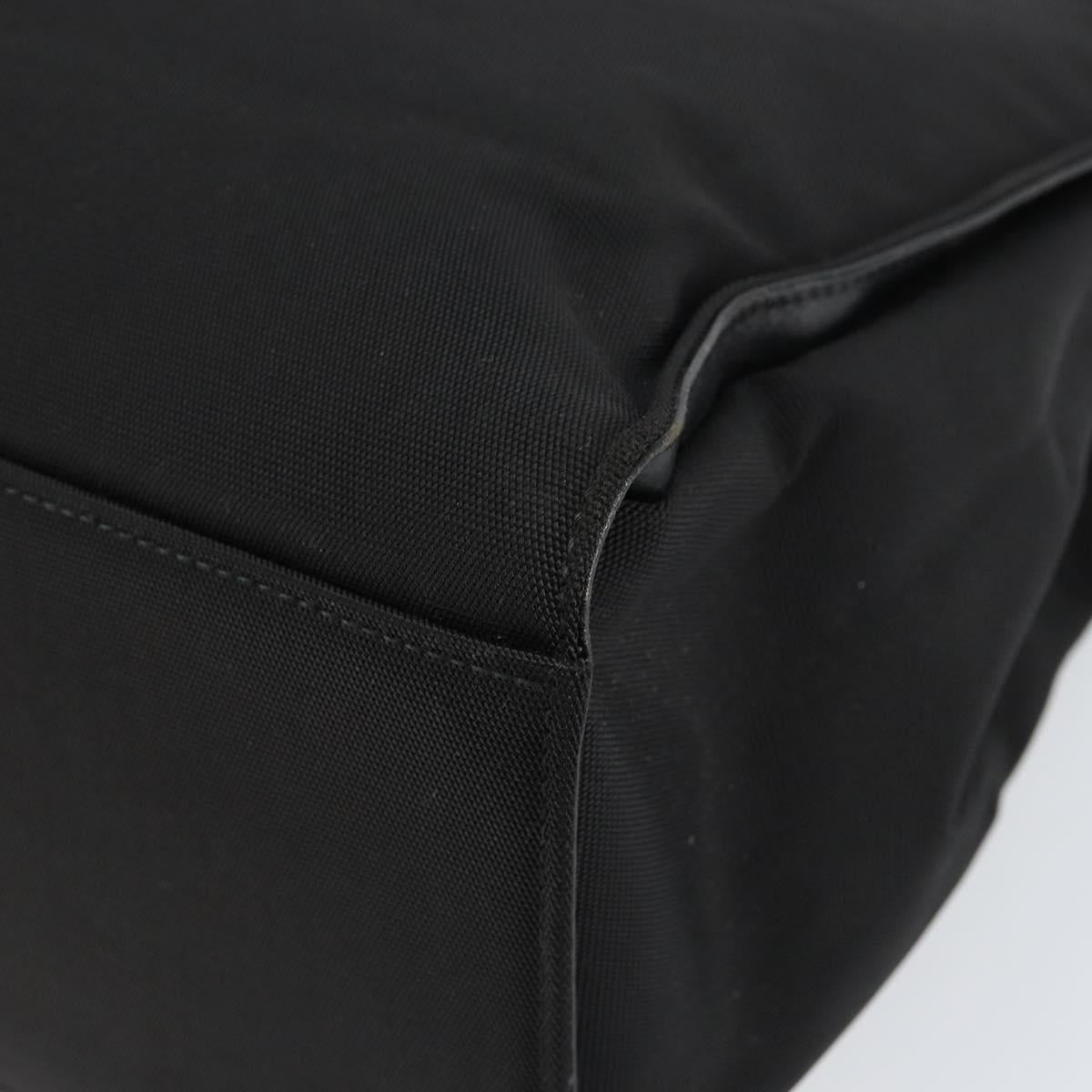 GUCCI Bamboo Hand Bag Nylon Black Silver 002 1010 Auth gh1148