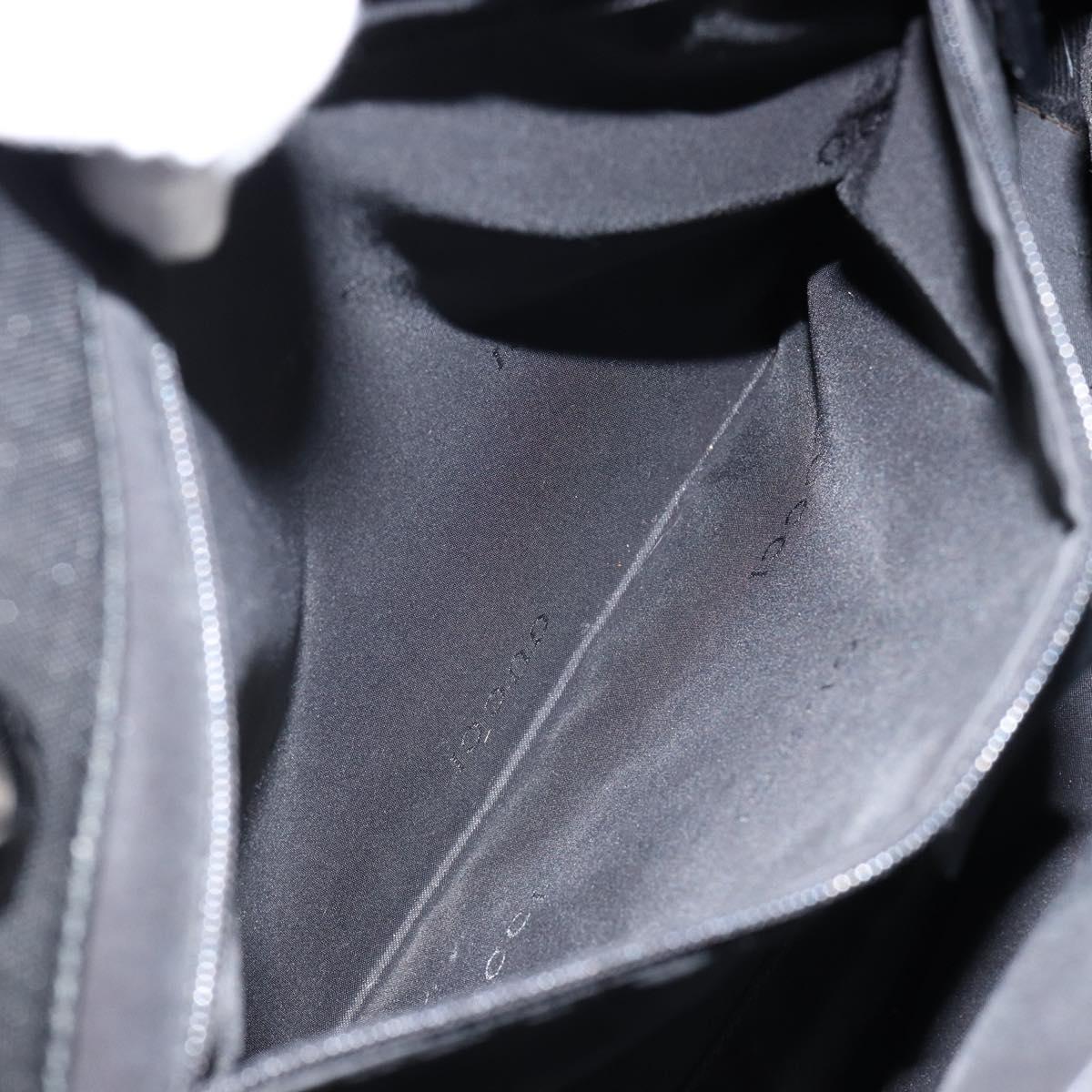 GUCCI Bamboo Hand Bag Nylon Black Silver 002 1010 Auth gh1148