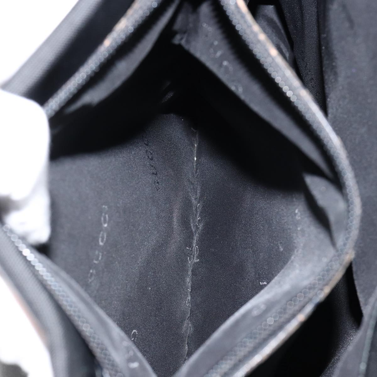 GUCCI Bamboo Hand Bag Nylon Black Silver 002 1010 Auth gh1148