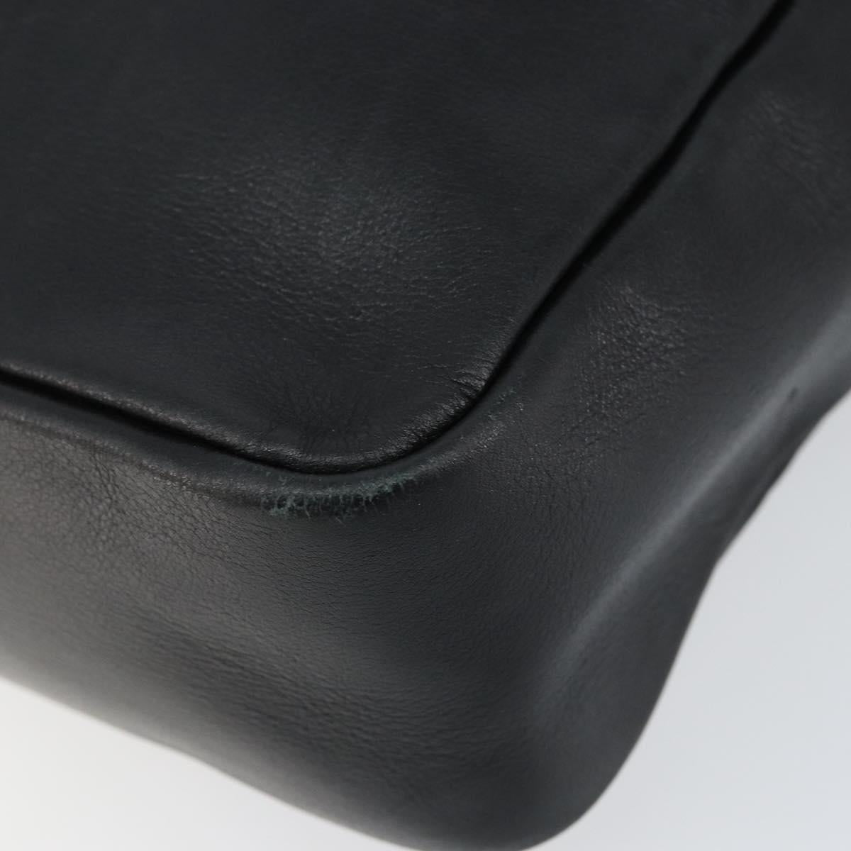 GUCCI Bamboo Hand Bag Leather Black Gold 000 3444 0580 Auth gh1149