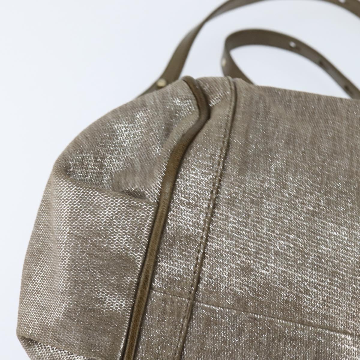 Chloe Etel Hand Bag Leather 2way Beige Gold Auth gh1152