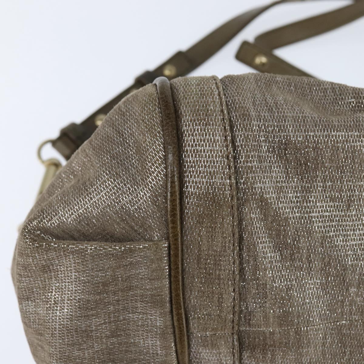 Chloe Etel Hand Bag Leather 2way Beige Gold Auth gh1152