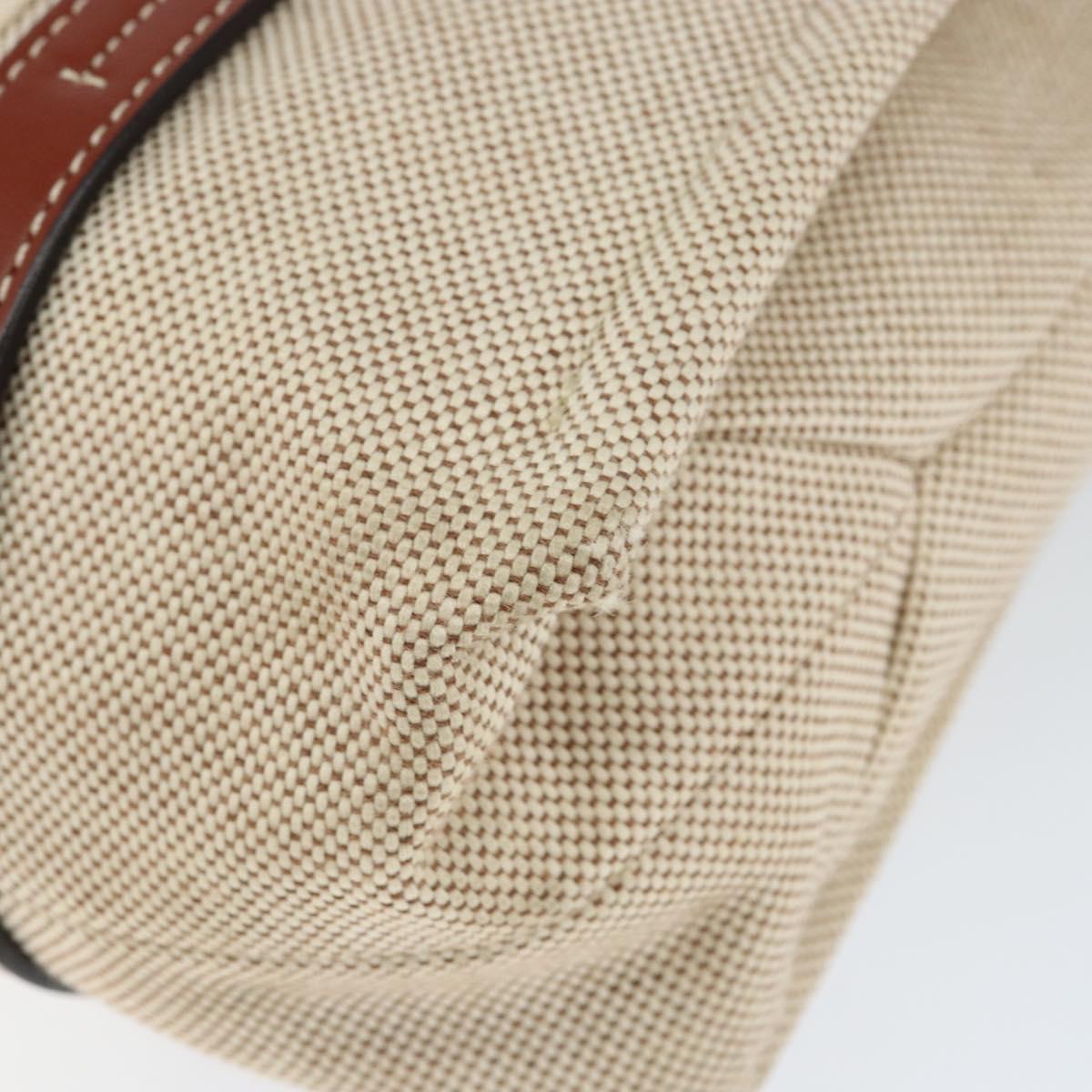 Chloe Woody La Tote Bag Canvas Leather Beige Brown Auth gh1153