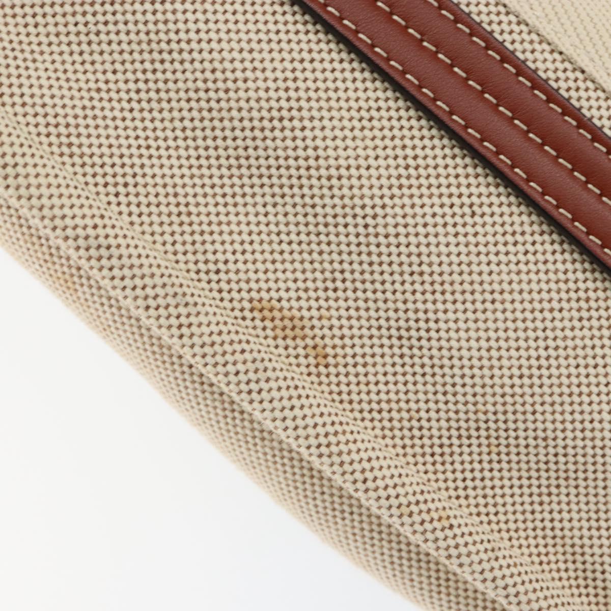 Chloe Woody La Tote Bag Canvas Leather Beige Brown Auth gh1153