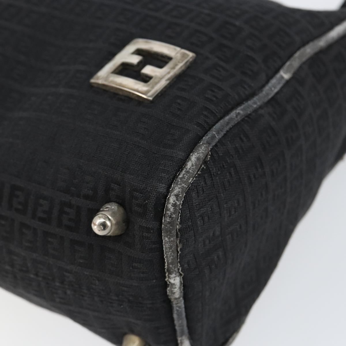 FENDI Zucchino Canvas Hand Bag Black Auth gh1154