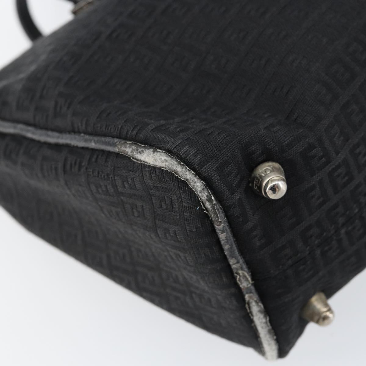 FENDI Zucchino Canvas Hand Bag Black Auth gh1154