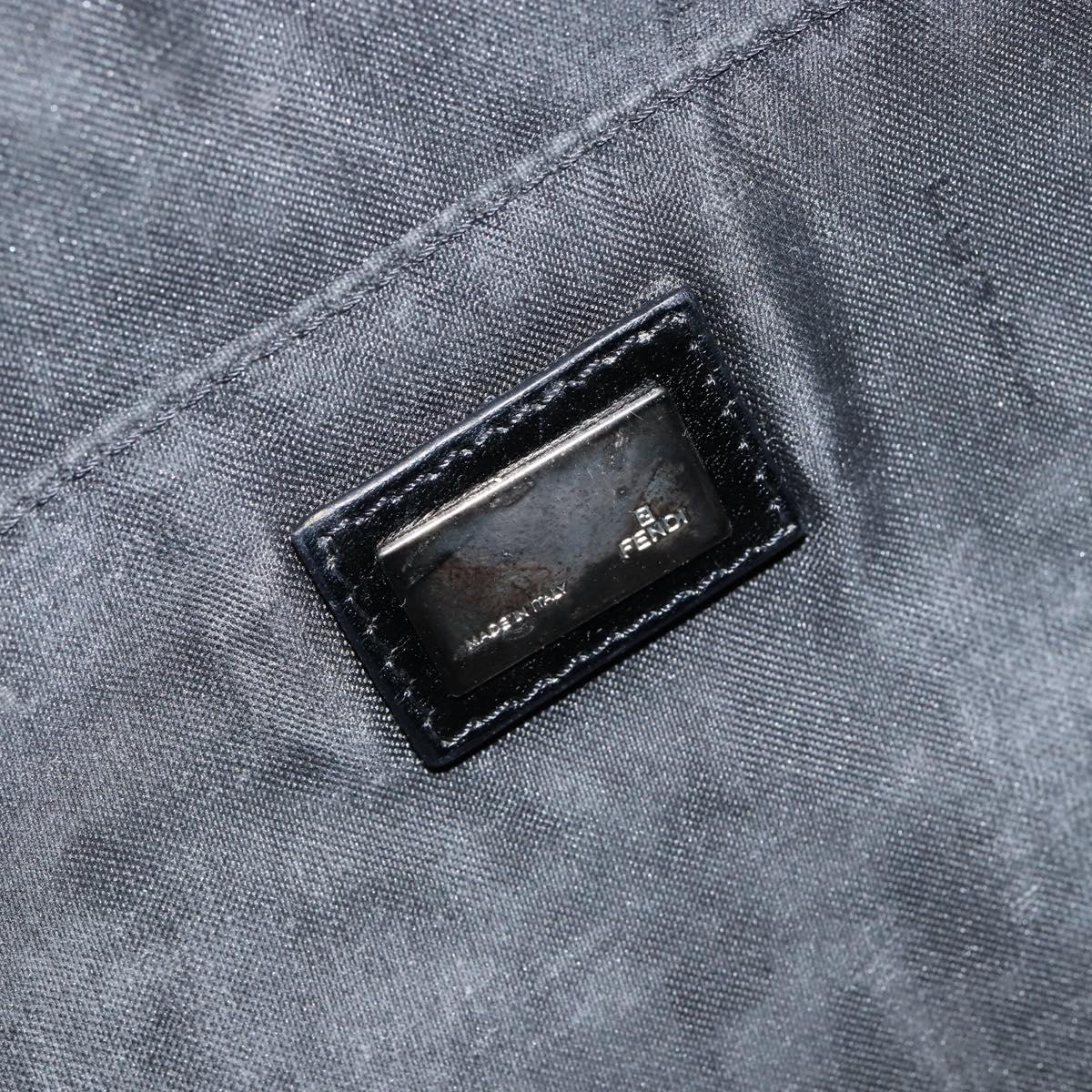 FENDI Zucchino Canvas Hand Bag Black Auth gh1154