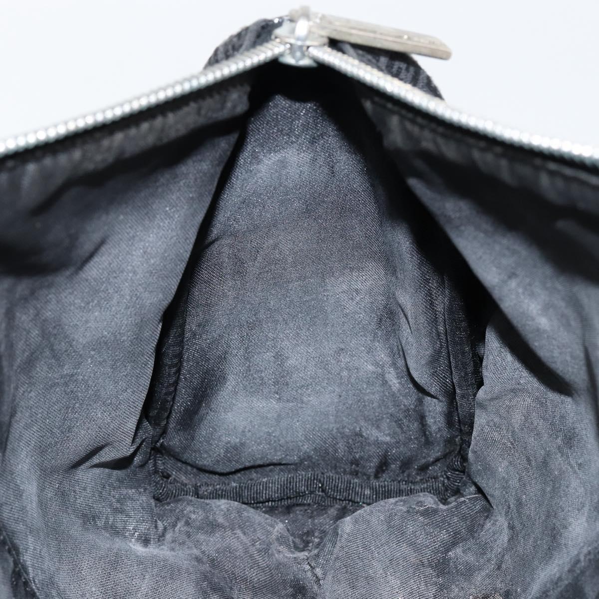 FENDI Zucchino Canvas Hand Bag Black Auth gh1154