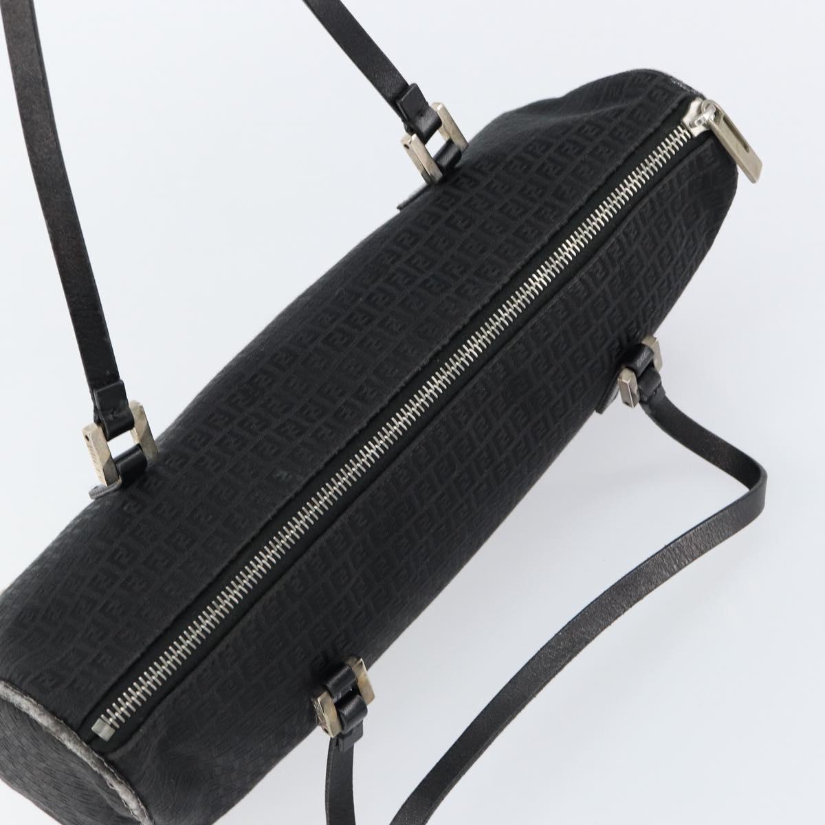FENDI Zucchino Canvas Hand Bag Black Auth gh1154