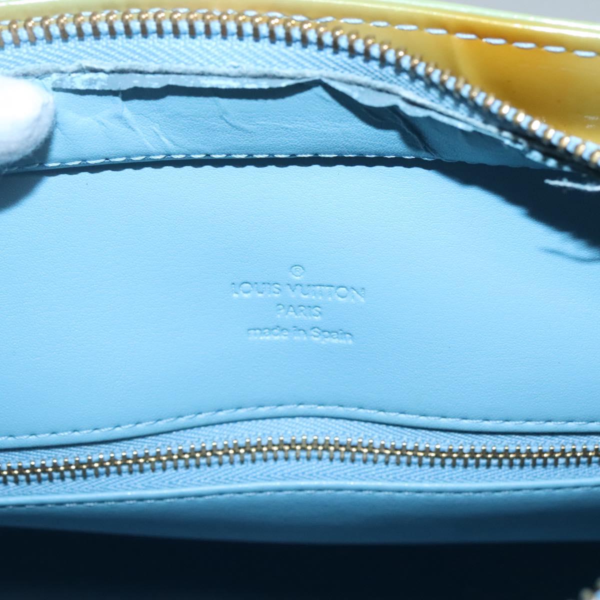 LOUIS VUITTON Monogram Vernis Houston Hand Bag Baby Blue M91005 LV Auth gh116