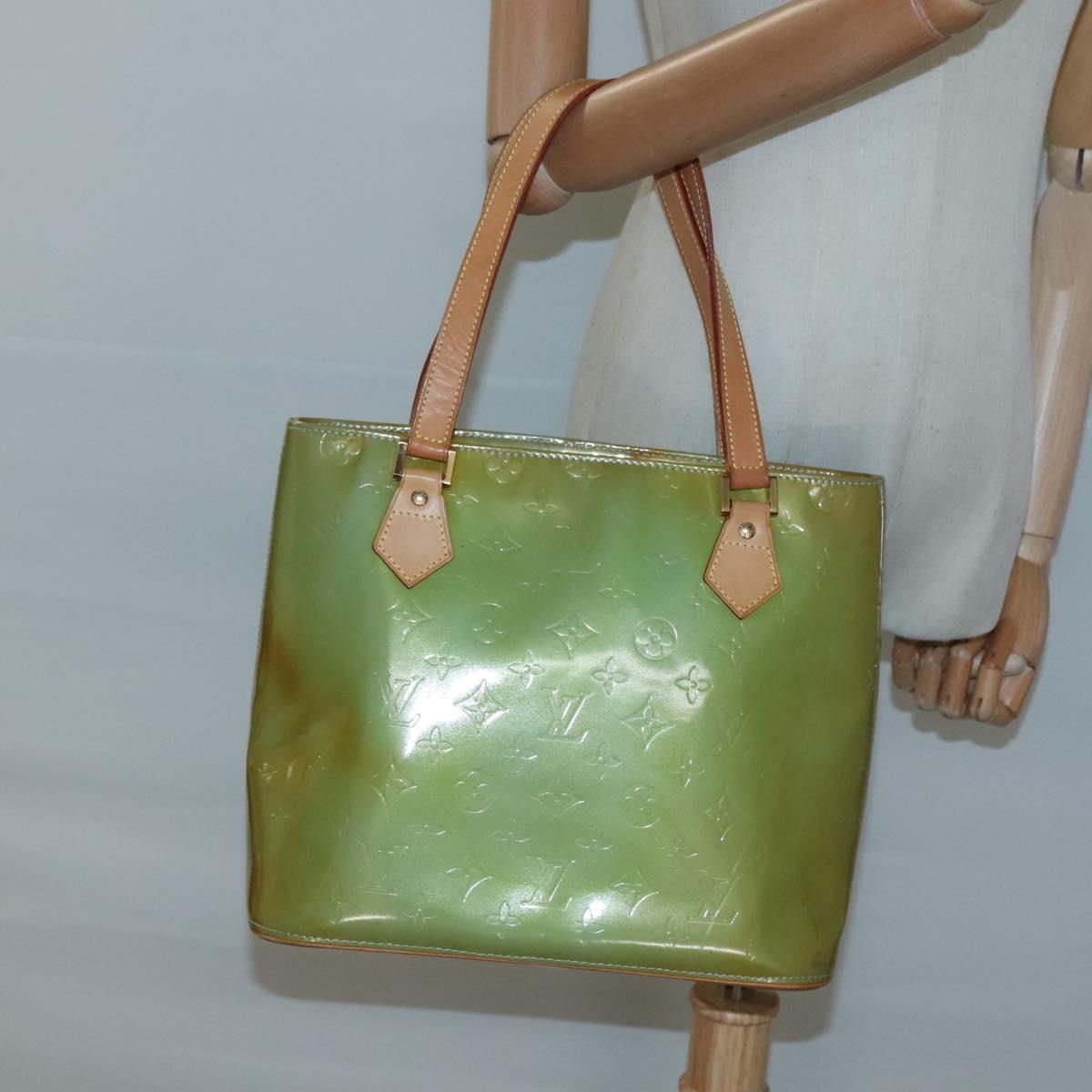 LOUIS VUITTON Monogram Vernis Houston Hand Bag Baby Blue M91005 LV Auth gh116