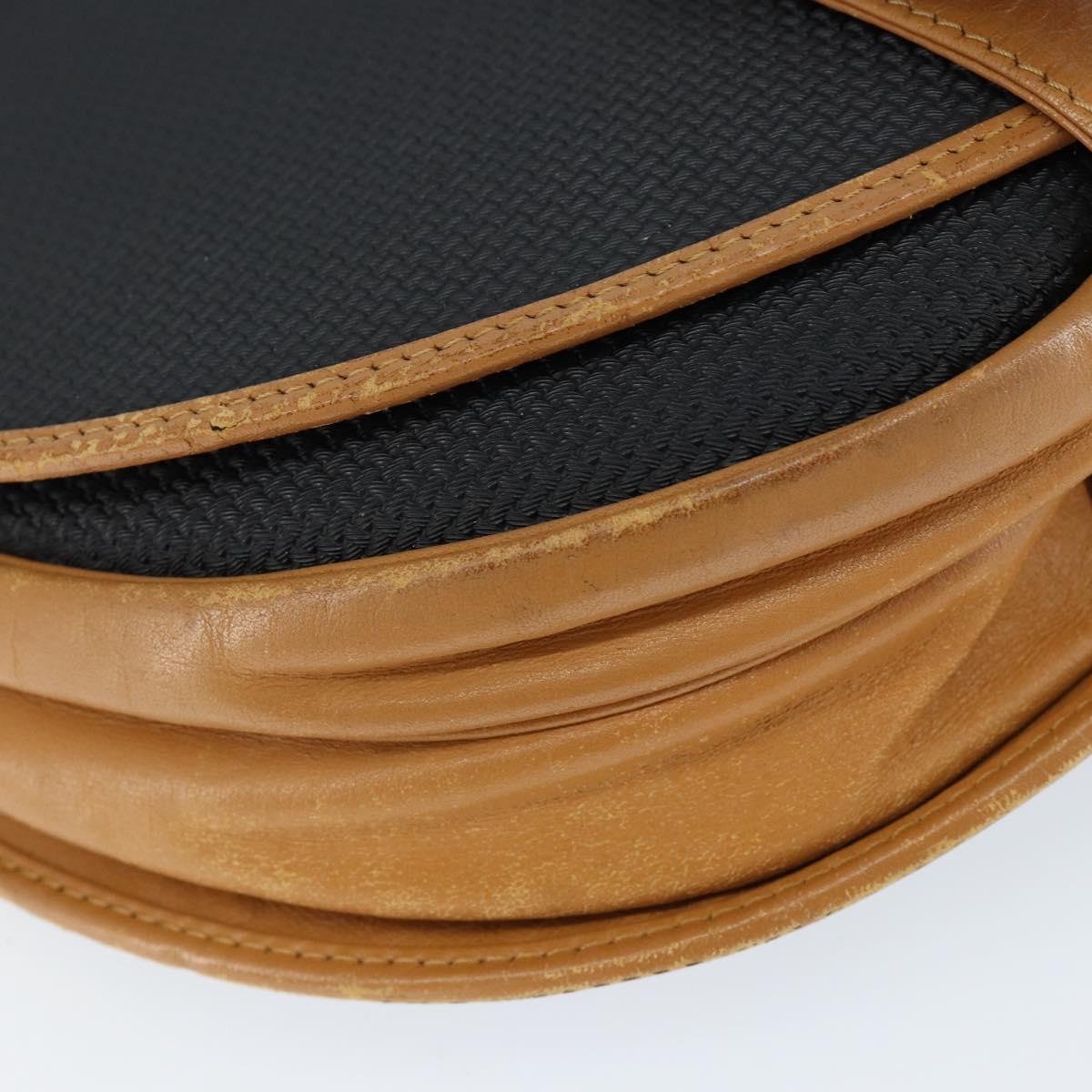 SAINT LAURENT Shoulder Bag Leather Black Gold Auth gh1165