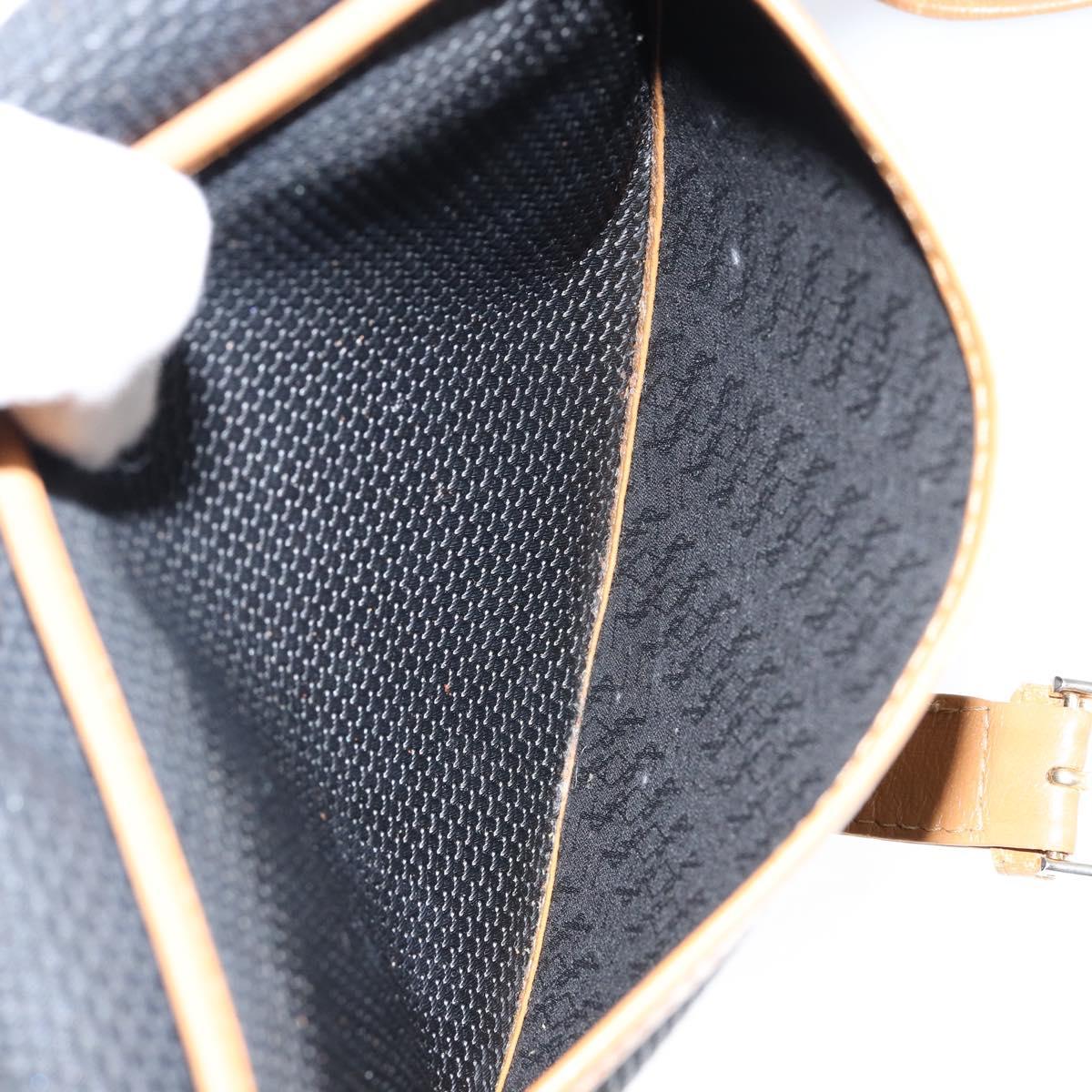 SAINT LAURENT Shoulder Bag Leather Black Gold Auth gh1165