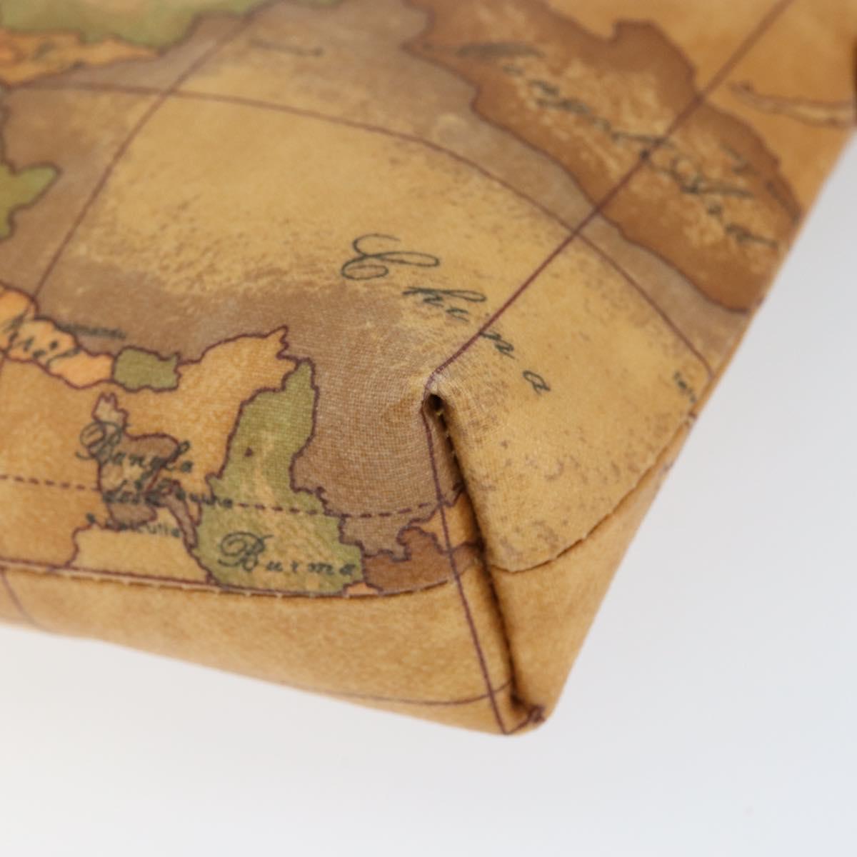 PRIMA CLASSE Shoulder Bag Leather PVC Beige Gold Auth gh1167