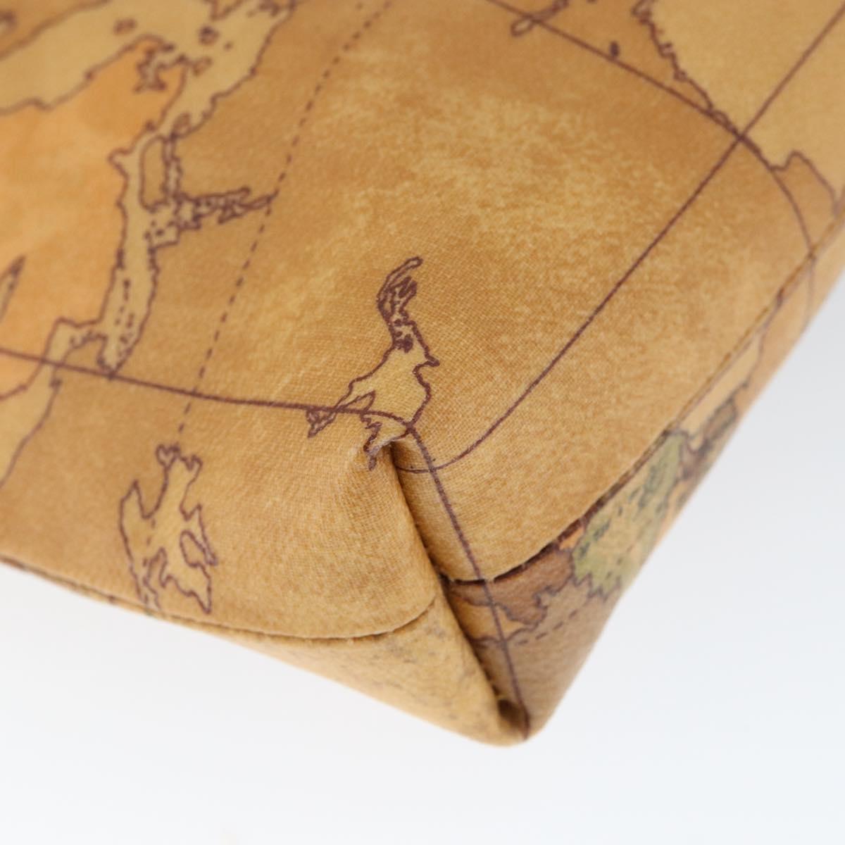 PRIMA CLASSE Shoulder Bag Leather PVC Beige Gold Auth gh1167