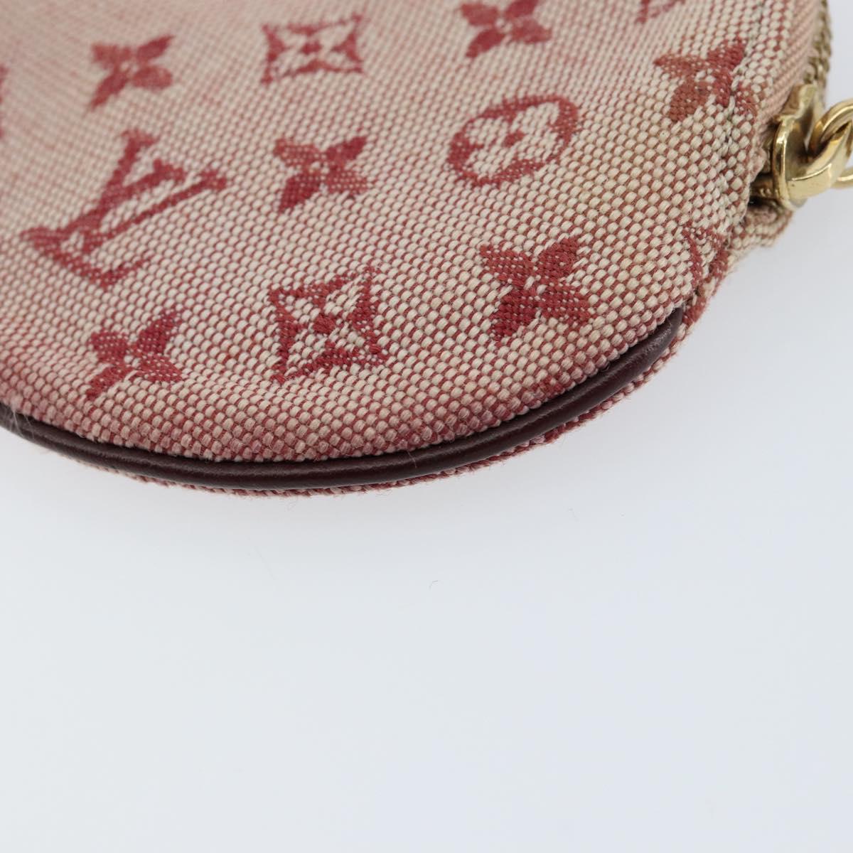LOUIS VUITTON Monogram Mini Porte Monnaie Ron Coin Purse Red M92462 Auth gh1169