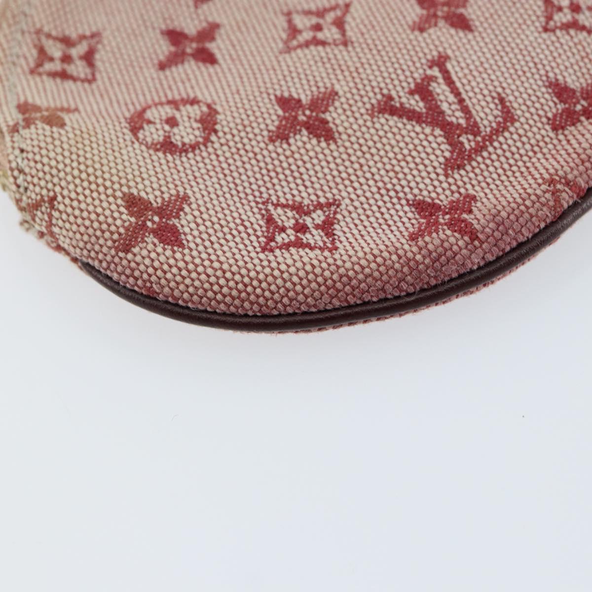 LOUIS VUITTON Monogram Mini Porte Monnaie Ron Coin Purse Red M92462 Auth gh1169
