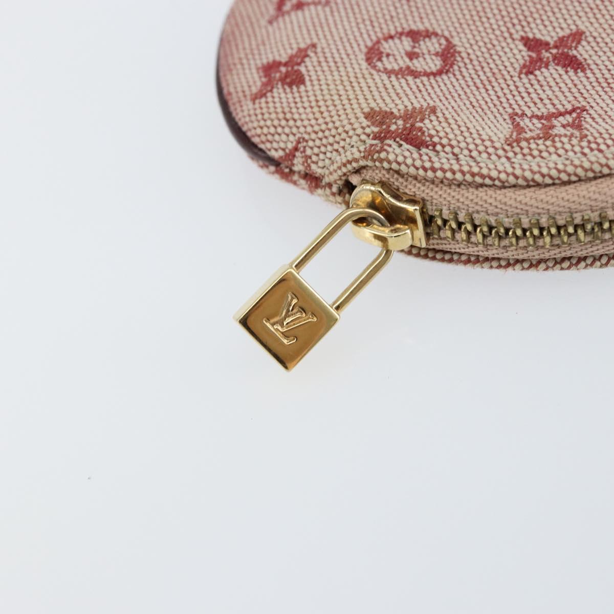 LOUIS VUITTON Monogram Mini Porte Monnaie Ron Coin Purse Red M92462 Auth gh1169