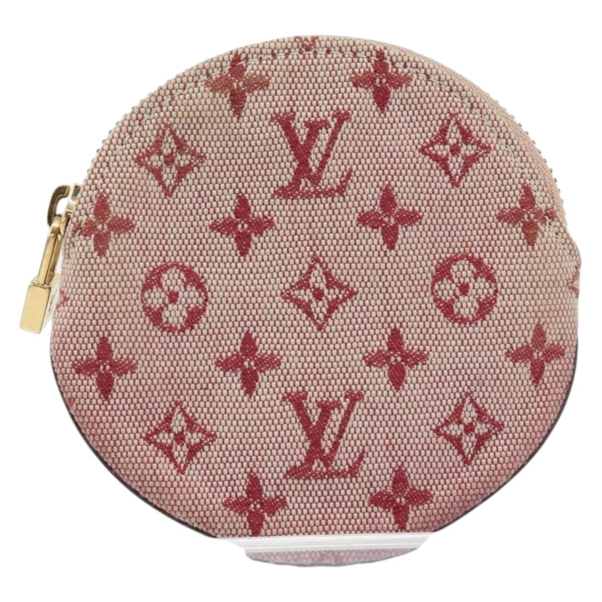 LOUIS VUITTON Monogram Mini Porte Monnaie Ron Coin Purse Red M92462 Auth gh1169