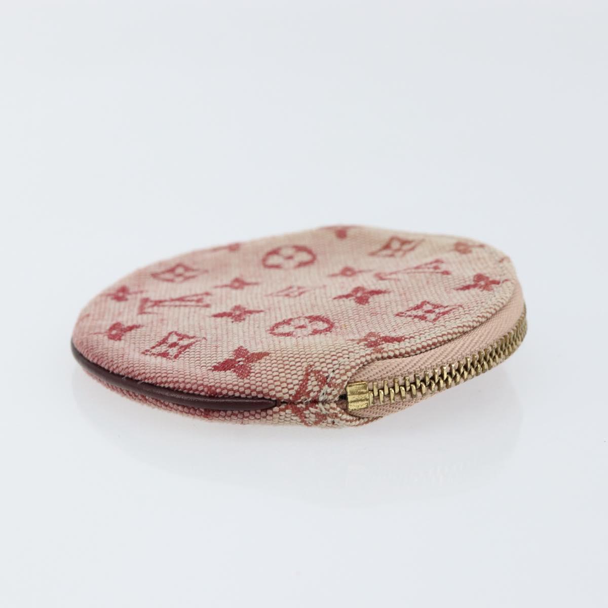 LOUIS VUITTON Monogram Mini Porte Monnaie Ron Coin Purse Red M92462 Auth gh1169