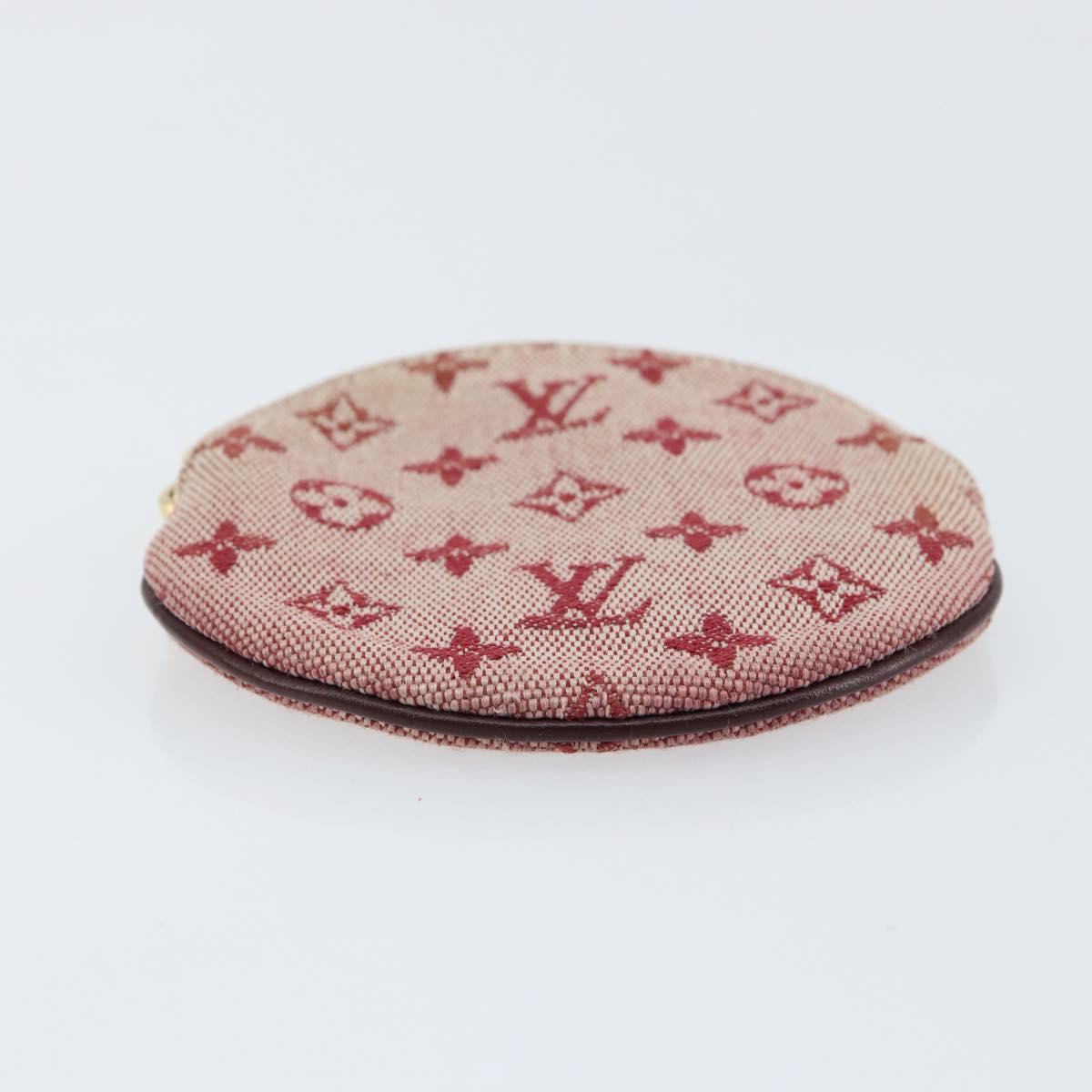 LOUIS VUITTON Monogram Mini Porte Monnaie Ron Coin Purse Red M92462 Auth gh1169