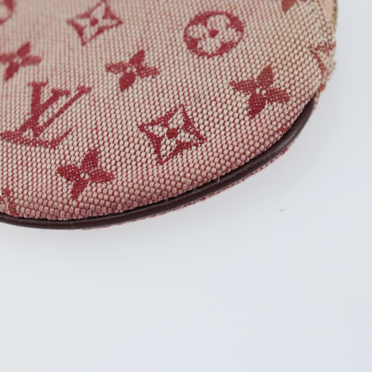 LOUIS VUITTON Monogram Mini Porte Monnaie Ron Coin Purse Red M92462 Auth gh1169