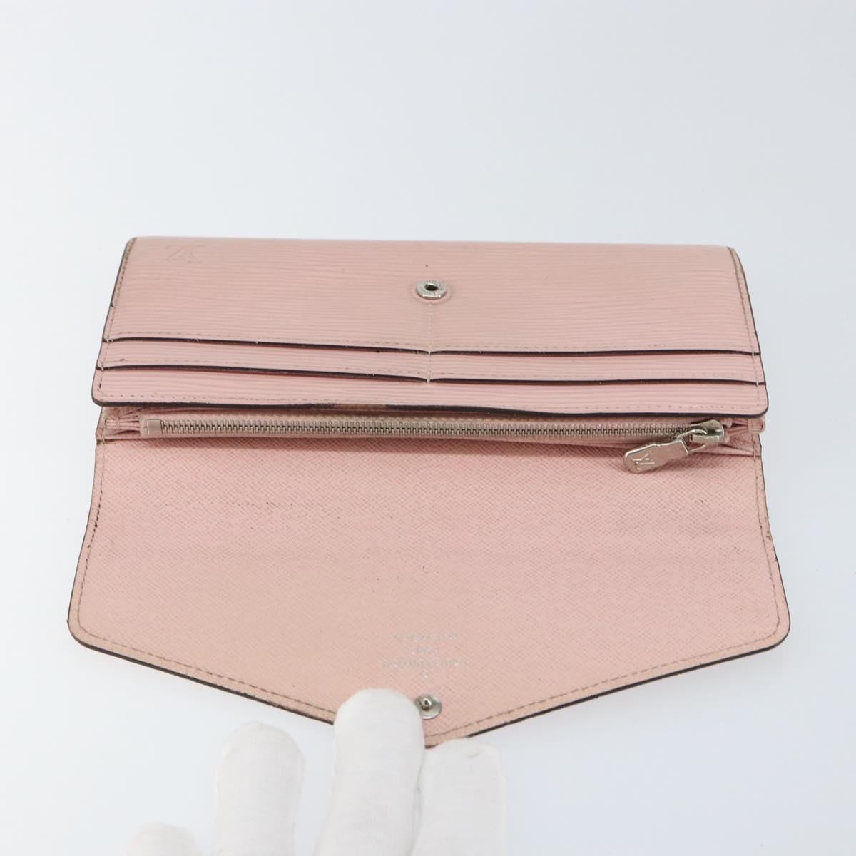 LOUIS VUITTON Epi Portefeuille Sarah Wallet Pink Rose Claire M60602 Auth gh1173