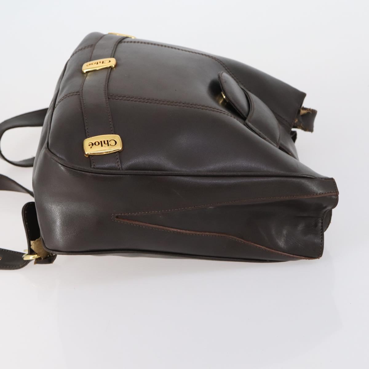 Chloe HUNTING WORLD Bag Leather 2 Set Navy Brown Auth gh1181