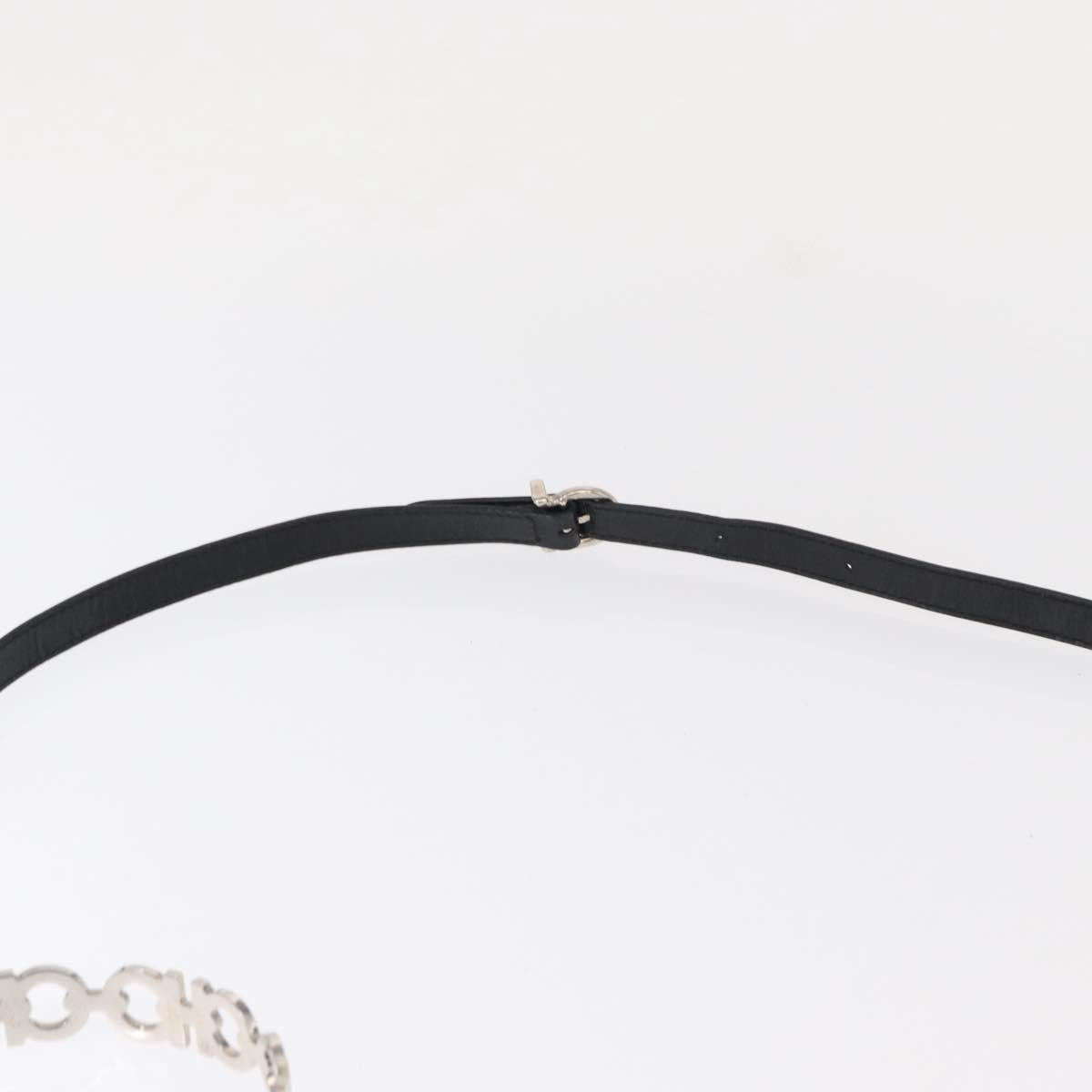 Salvatore Ferragamo Gancini Hand Bag Leather 2way Black Silver Auth gh1184