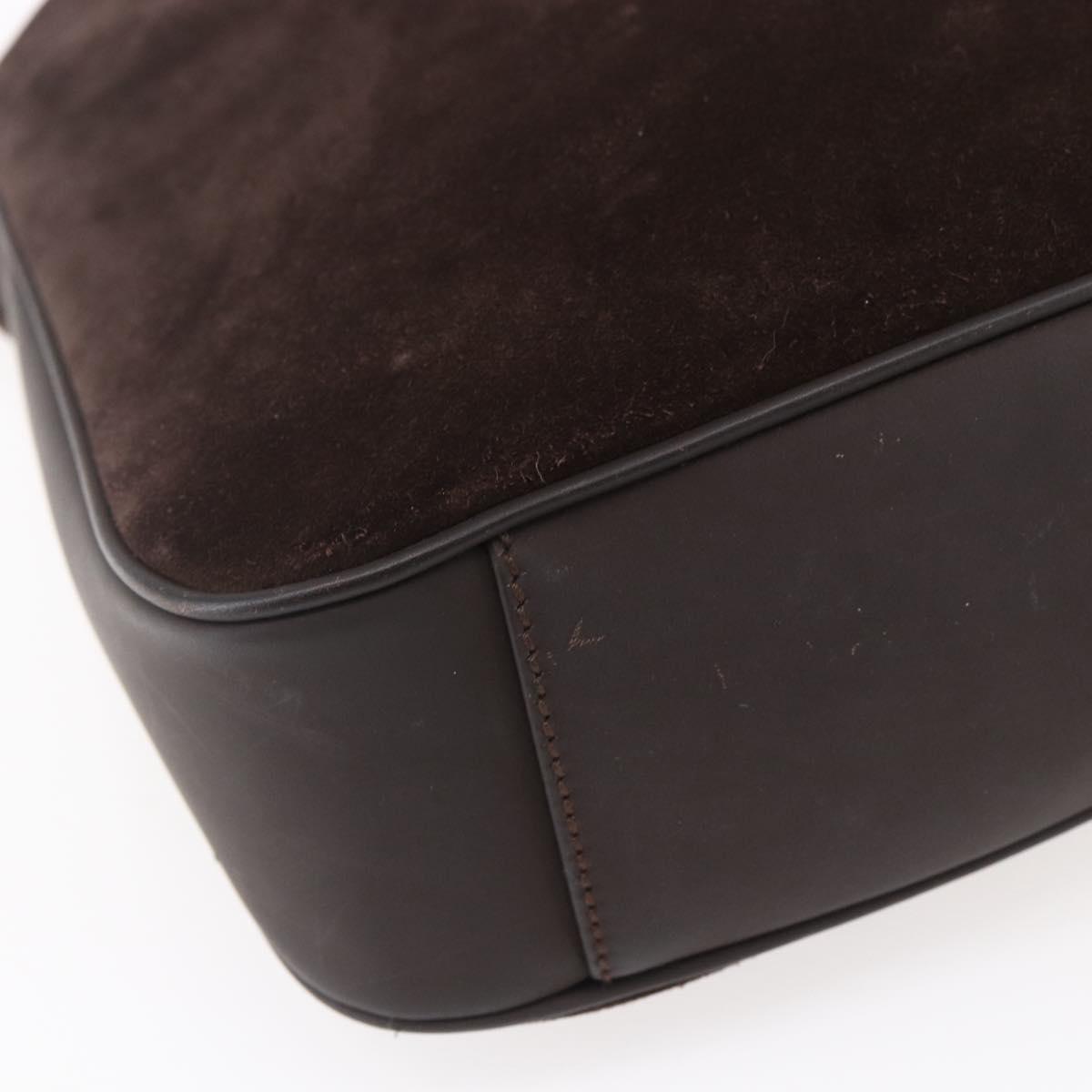 GUCCI Bamboo Shoulder Bag Leather 2way Brown Gold 001 1705 1638 Auth gh1190