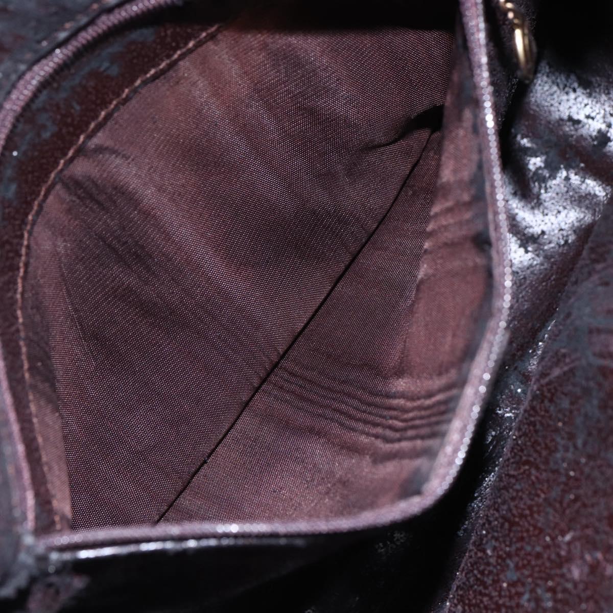 GUCCI Bamboo Shoulder Bag Leather 2way Brown Gold 001 1705 1638 Auth gh1190