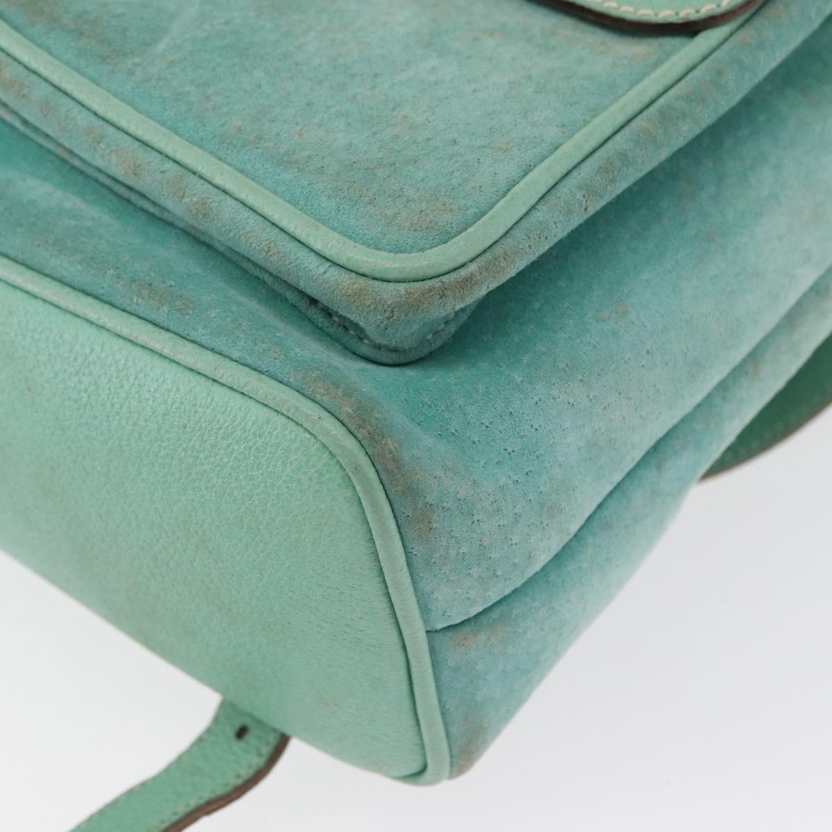 GUCCI Bamboo Backpack Suede Green Gold 003 2058 0016 Auth gh1191