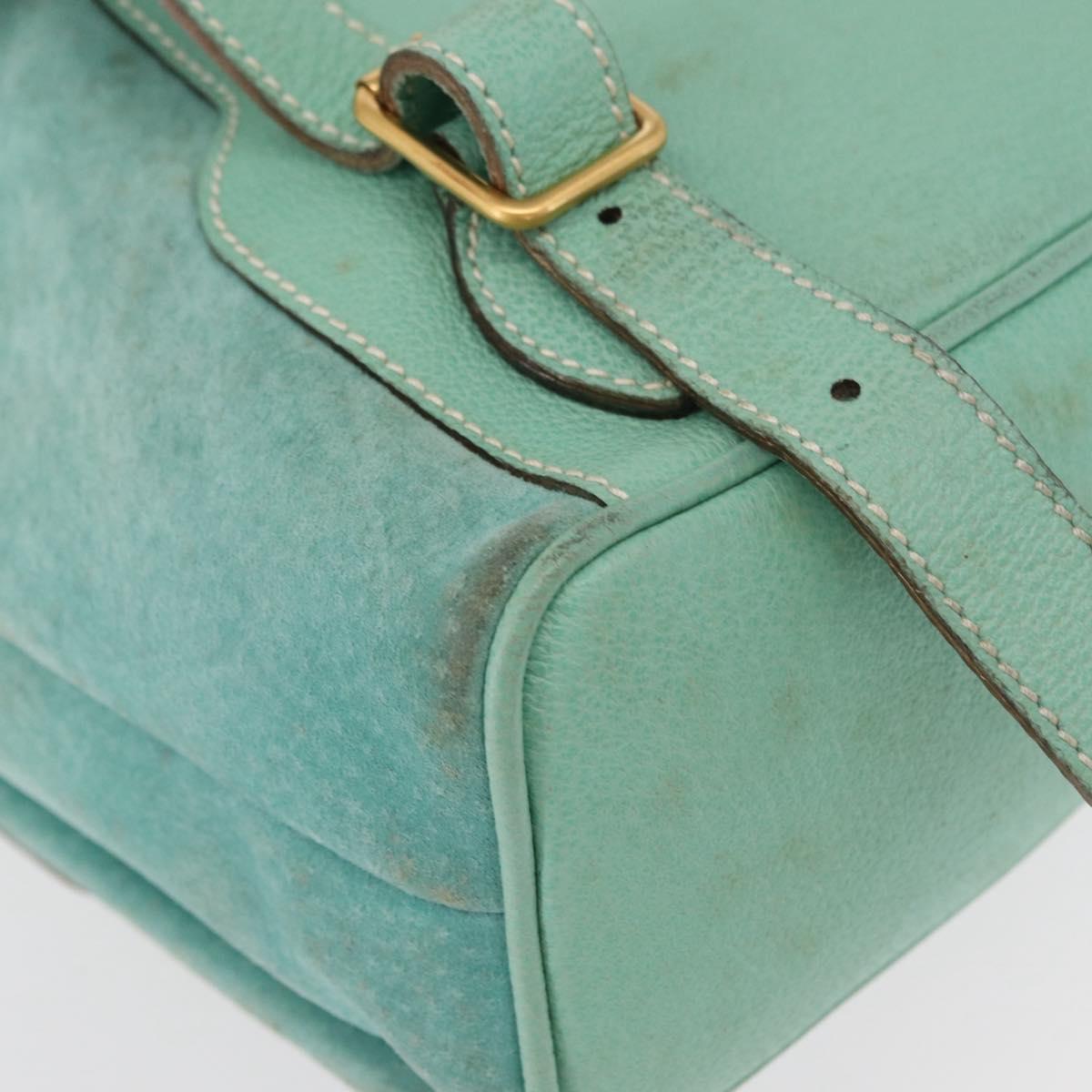 GUCCI Bamboo Backpack Suede Green Gold 003 2058 0016 Auth gh1191