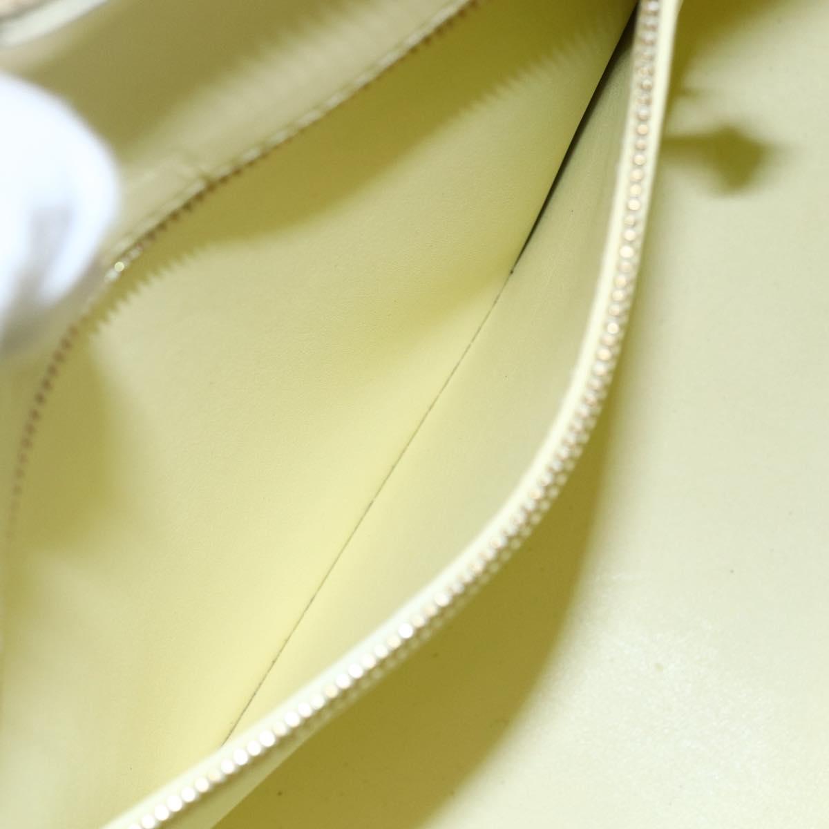 LOUIS VUITTON Monogram Vernis Houston Hand Bag Lime Yellow M91055 LV Auth gh1192