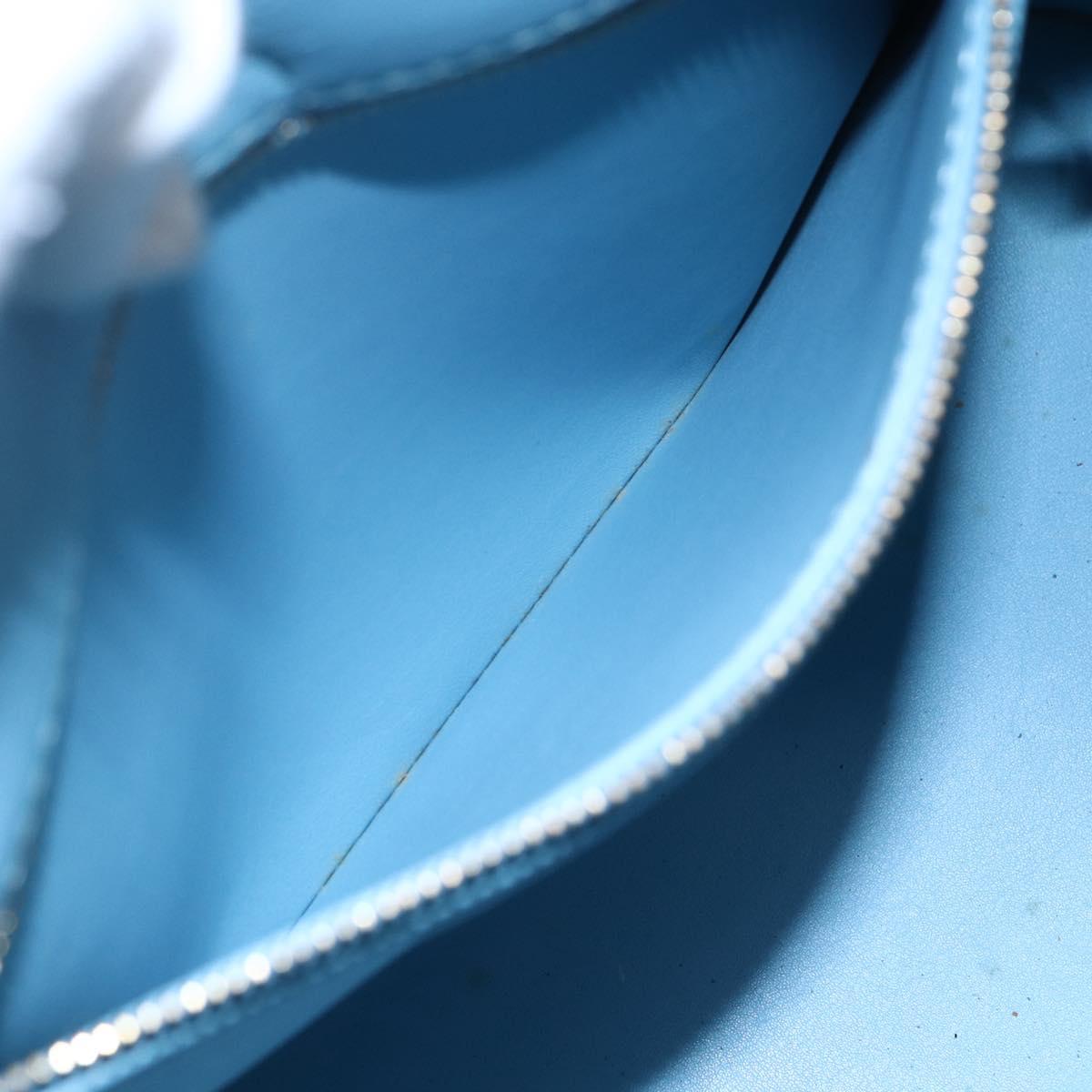 LOUIS VUITTON Monogram Vernis Houston Hand Bag Baby Blue M91005 LV Auth gh1194