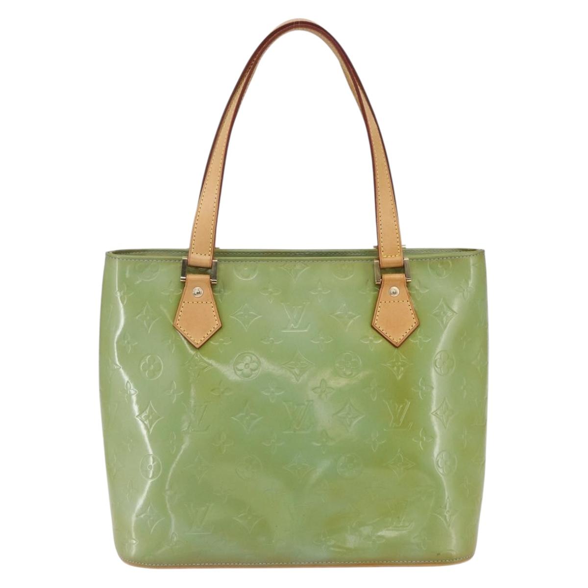 LOUIS VUITTON Monogram Vernis Houston Hand Bag Baby Blue M91005 LV Auth gh1194