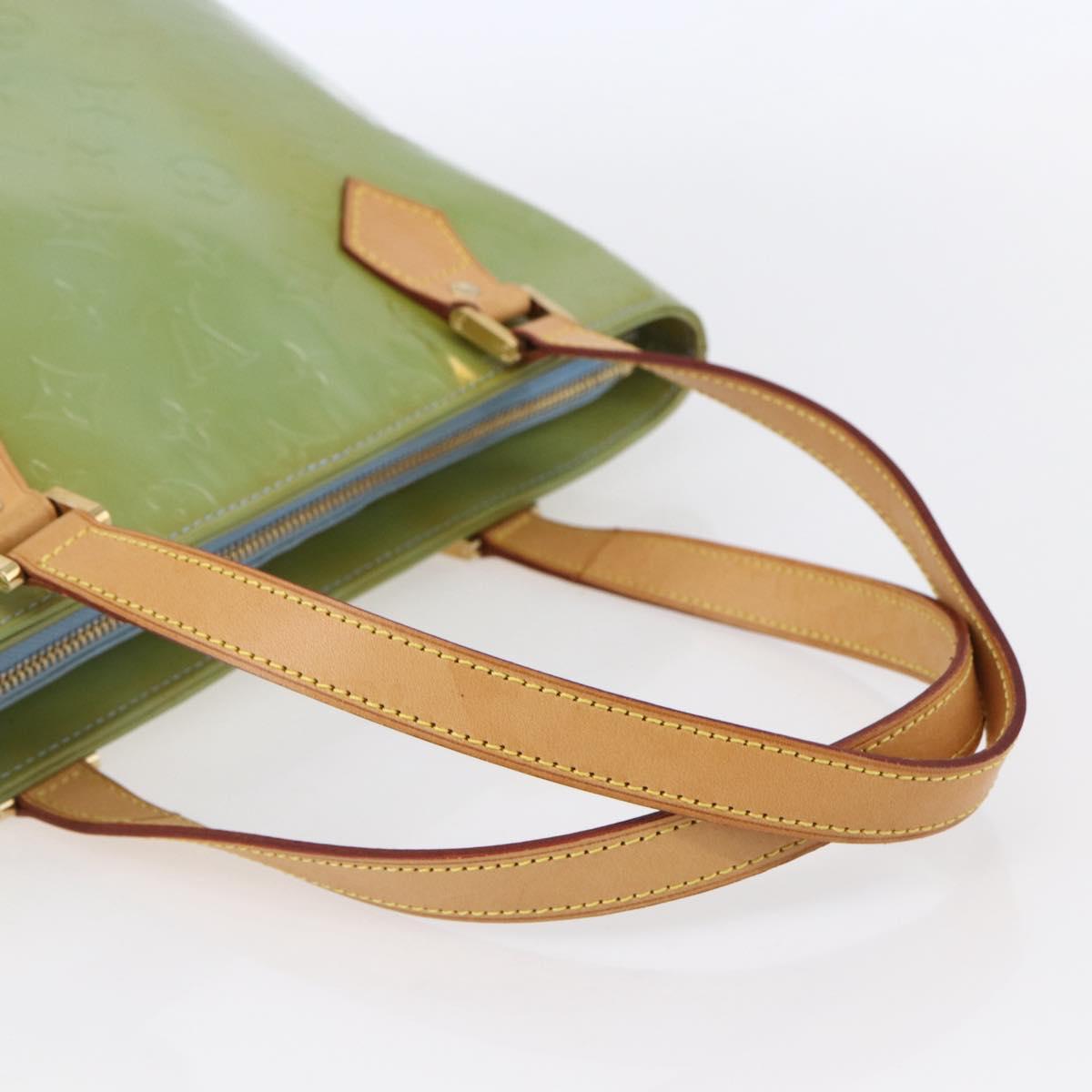 LOUIS VUITTON Monogram Vernis Houston Hand Bag Baby Blue M91005 LV Auth gh1194