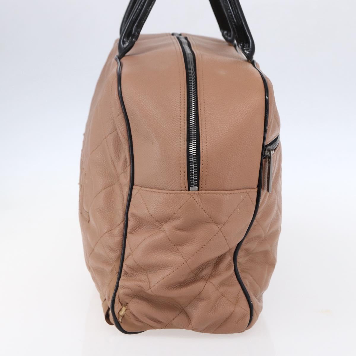 CHANEL Matelasse Boston Bag Caviar Skin Pink Silver CC Auth gh1196