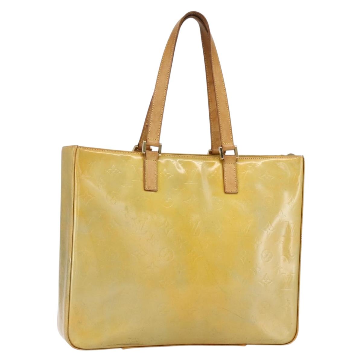 LOUIS VUITTON Monogram Vernis Columbus Tote Bag Gris M91028 LV Auth gh1198